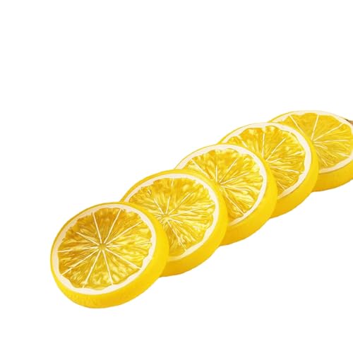 JinweiS Künstliche Früchte, Set aus Kunststofffrüchten für Dekoration, dekoratives Obst für Zuhause, Party, Vasenfüller, Fotografie-Requisiten (gelbe Zitrone, 10 Stück) A von JinweiS