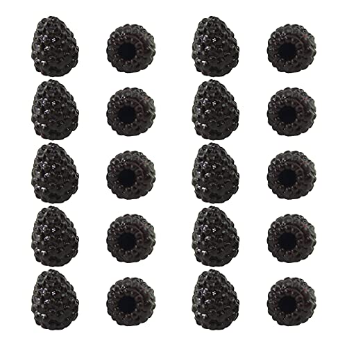 JinweiS Künstliche Früchte, Set aus Kunststofffrüchten für Dekoration, dekoratives Obst für Zuhause, Party, Vasenfüller, Fotografie-Requisiten (schwarze Himbeere, 10 Stück) von JinweiS