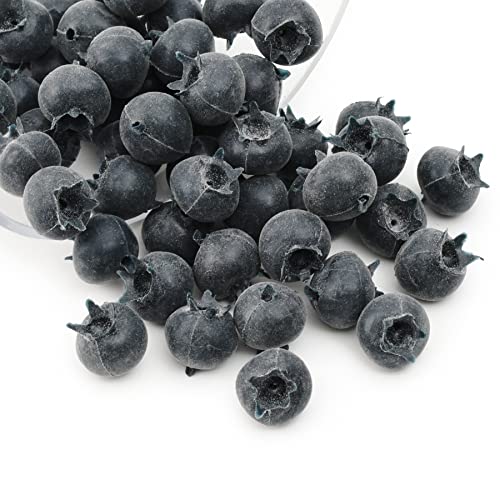 JinweiS Künstliche Früchte, Set aus Schaumstoff-Früchten für Dekoration, dekoratives Obst für Zuhause, Party, Vasenfüller, Fotografie-Requisiten (Blaubeere, 10 Stück) von JinweiS