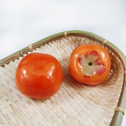 JinweiS Künstliche Früchte, Set aus Schaumstoff-Früchten für Dekoration, dekoratives Obst für Zuhause, Party, Vasenfüller, Fotografie-Requisiten (Kaki, 5 Stück) von JinweiS
