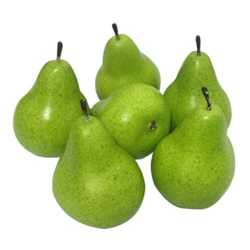 JinweiS Künstliche Früchte, Set aus Schaumstoff-Früchten für Dekoration, dekoratives Obst für Zuhause, Party, Vasenfüller, Fotografie-Requisiten (grüne Birne, 10 Stück) von JinweiS