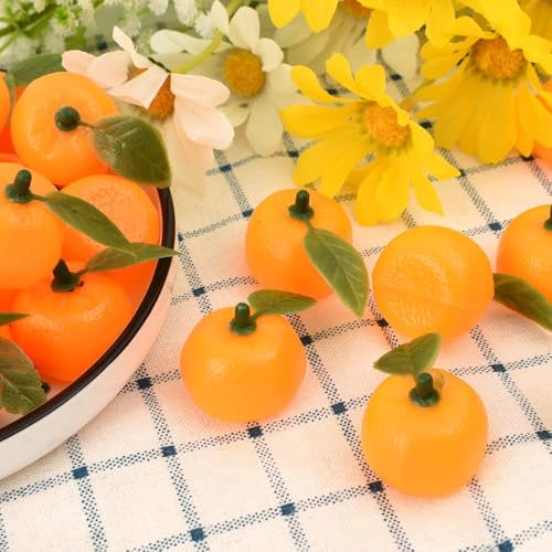 JinweiS Künstliche Früchte, künstliche Früchte, Kunststoffobst für Dekoration, dekoratives Obst für Zuhause, Party, Vasenfüller, Fotografie-Requisiten (Zuckerorange, 100 Stück) von JinweiS