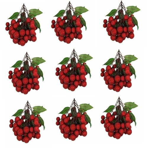 JinweiS Künstliche Früchte, künstliche Früchte, Schaumstoff-Früchte für Dekoration, dekoratives Obst für Zuhause, Party, Vasenfüller, Fotografie-Requisiten (rotes Yangmei, 1 Stück) von JinweiS