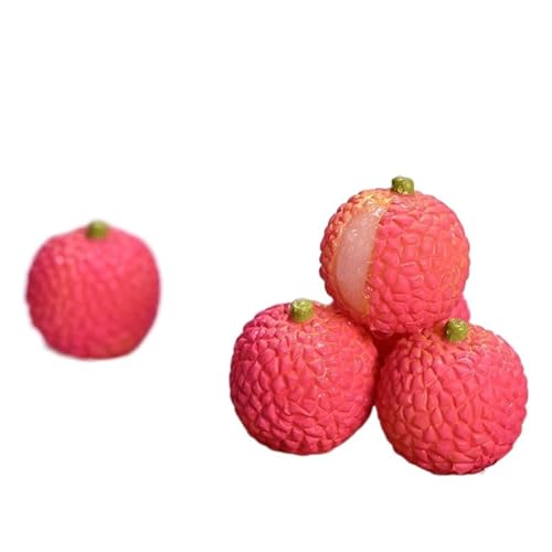 JinweiS Künstliche Früchte, künstliche Früchte, Set, Kunststoffobst für Dekoration, dekoratives Obst für Zuhause, Party, Vasenfüller, Fotografie-Requisiten (Litchi, 5 Stück) von JinweiS