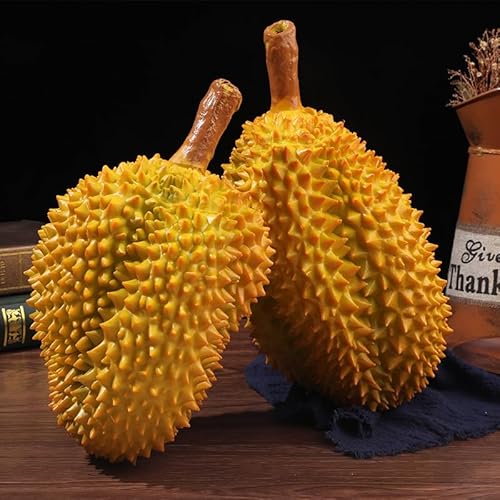 JinweiS Künstliche Früchte-Set, Kunststoffobst für Dekoration, dekoratives Obst für Zuhause, Party, Vasenfüller, Fotografie-Requisiten (Durian, 2 Stück) von JinweiS