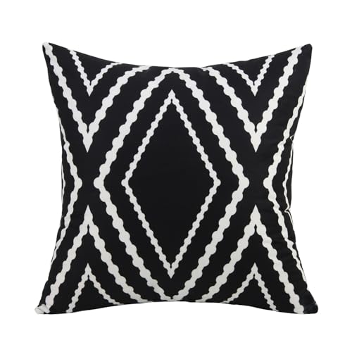 JinweiS Kurzer Plüsch-Kissenbezug für Sofa, grüner Druck, bunte Kissenbezüge, erhellen Sie Ihre Schlafzimmerlandschaft, 50 x 50 cm (schwarz), 4 Stück von JinweiS