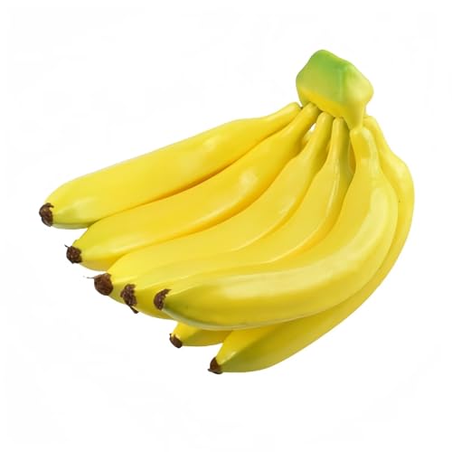 JinweiS Realistische realistische künstliche Bananenstrauß simulierte Obstdekoration gefälschte Lebensmittel Modell Display Fotografie Requisite Küche Hochzeit Home Party Dekoration - 9 Köpfe von JinweiS