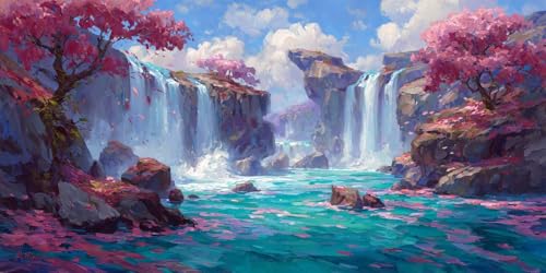 Diamond Painting Erwachsene Groß XXL 70x140cm,5D Diamond Painting Wasserfall Diamant Paintings Bilder Baum Daiments Paintings Kinder,DIY Mosaik Bastelset Erwachsene,Halloween Deko Wohnzimmer J2-11067 von Jinycoon