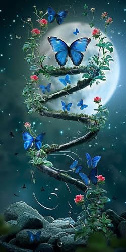Diamond Painting Schmetterling Diamant Painting Bilder Erwachsene Baum Diamond Paintings Set, 5D Daiments Paintings Kinder, DIY Diamant Malerei Stickerei Basteln Mädchen, Zimmer Deko 60x120cm J2-11836 von Jinycoon