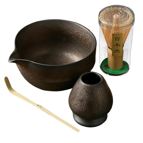 Chasen Halter - Matcha Brühset, Bambus Matcha Teekanne Set mit Schüssel und Ausgießer, 4-teiliges Matcha-Set, Traditioneller Bambus-Teeständer, Zeremonie Matcha Schneebesen Chasen Halter - Matcha Brühset, Bambus Matcha Teekanne Set mit Schüssel und Ausgießer, 4-teiliges Matcha-Set, Traditioneller Bambus-Teeständer, Zeremonie Matcha Schneebesen von Jinyilwn