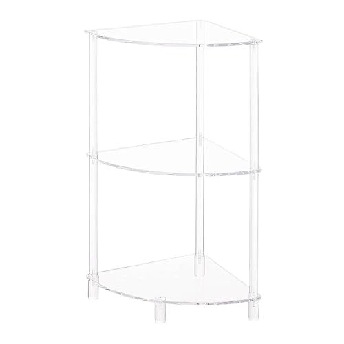 Dreieckiger Ecktisch, kleiner Acrylständer, platzsparender Beistelltisch, moderner klarer Ecktisch, Mehrzweck-Dreiecktisch, leichter Beistelltisch, 3-stöckiger Nachttisch für Wohnzimmer, Schlafzimmer Dreieckiger Ecktisch, kleiner Acrylständer, platzsparender Beistelltisch, moderner klarer Ecktisch, Mehrzweck-Dreiecktisch, leichter Beistelltisch, 3-stöckiger Nachttisch für Wohnzimmer, Schlafzimmer von Jinyilwn