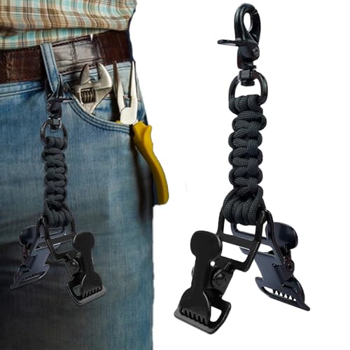 Jinyilwn Arbeitshandschuh-Gürtelclip, multifunktionaler geflochtener Fäustling-Halter, tragbarer, nicht verblassender Handschuhfänger für Ärmel, harte Hutausrüstung, taktische Rucksack-Clips von Jinyilwn