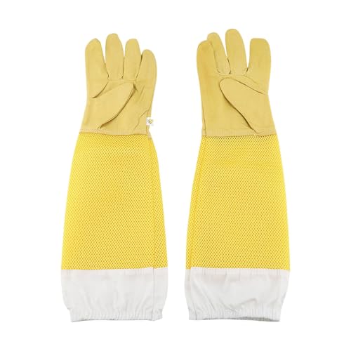 [Jinyilwn] Bienenstichhandschuhe – Elastische Handgelenkhandschuhe, Langarm-Handschuhe, waschbare Schutzhandschuhe, atmungsaktive Hülse Imkerhandschuhe, Schutzhandschuhe von Jinyilwn