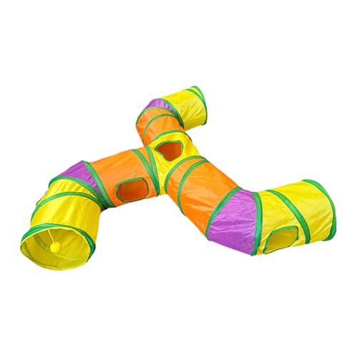 Jinyilwn Katzenrohr und Tunnel, Katzentunnel für Indoor-Katzen – Regenbogen-Klapprohr-Spielplatz für Kätzchen, 3-Wege-Katzenrohr mit Spukloch, Indoor-Übung, Katzenspieltunnel, interaktiver Jinyilwn Katzenrohr und Tunnel, Katzentunnel für Indoor-Katzen – Regenbogen-Klapprohr-Spielplatz für Kätzchen, 3-Wege-Katzenrohr mit Spukloch, Indoor-Übung, Katzenspieltunnel, interaktiver von Jinyilwn