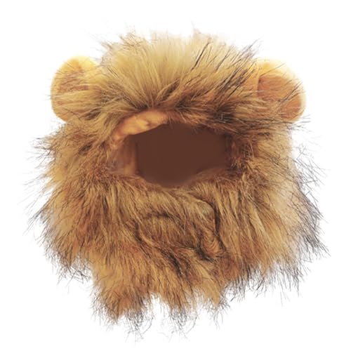 Jinyilwn Löwenmähne, Halloween-Kostüm für Katzen, verstellbare Ohren, realistisches Cosplay-Kopf-Zubehör für Kaninchen, Kätzchen Jinyilwn Löwenmähne, Halloween-Kostüm für Katzen, verstellbare Ohren, realistisches Cosplay-Kopf-Zubehör für Kaninchen, Kätzchen von Jinyilwn