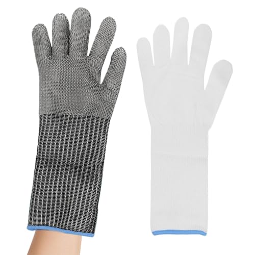 [Jinyilwn] Strickhandschuhe, Schnitthandschuhe | Schnittschutz-Küchenhandschuhe aus Edelstahldraht, Sicherheitsarbeitshandschuhe für die Küche von Jinyilwn