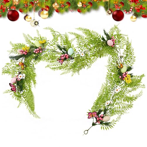 Künstlicher Osterkranz, Osterkranz für Eingangsbereich | Osterkranz Eierkranz für Haustür, künstlicher Frühlings-Ostereierkranz für Balkon, Terrasse Künstlicher Osterkranz, Osterkranz für Eingangsbereich | Osterkranz Eierkranz für Haustür, künstlicher Frühlings-Ostereierkranz für Balkon, Terrasse von Jinyilwn