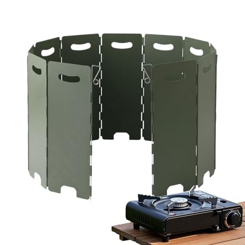 Porzcreno, Windblocker, 11 Rollen Kochbrett für Campingkocher | Mädchenblocker zum Zusammenklappen Kochen, tragbare externe Windschutzscheibe für Picknick Porzcreno, Windblocker, 11 Rollen Kochbrett für Campingkocher | Mädchenblocker zum Zusammenklappen Kochen, tragbare externe Windschutzscheibe für Picknick von Jinyilwn