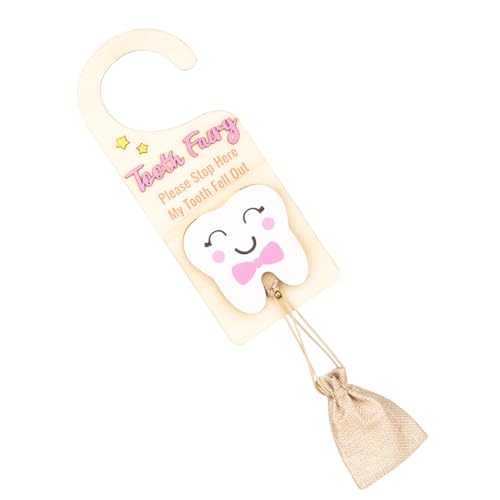 Zahnhalter Holz Zahnhalter Verlorene Zähne mit Geldbeutel Türgriff Organizer Traditionen Kinder Ermutigungsgeschenk für Mädchen Jungen Ersatzbox von Jinyilwn
