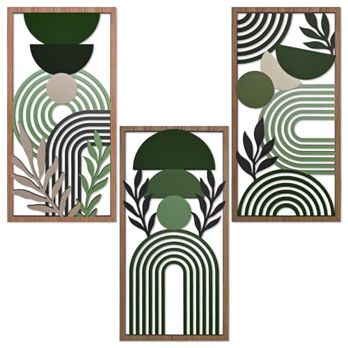 Jinzhenhong Abstrakte Boho-Wandkunst, 3 Stück (grün) von Jinzhenhong