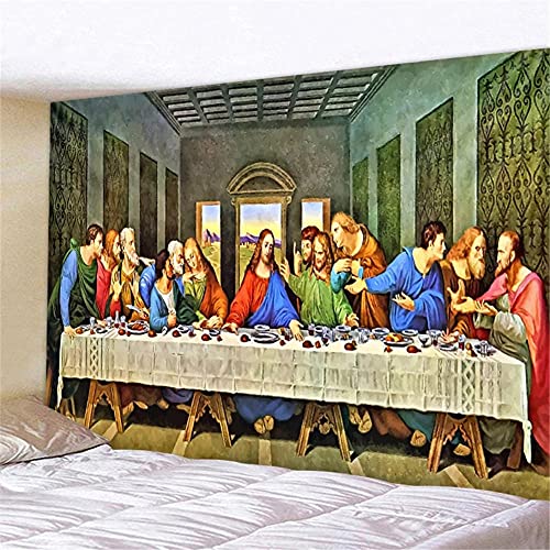 Jioorn Wandteppich Wandbehang Tapisserie Psychedelic Das letzte Abendmahl Wandtuch Tapestry Wandkunst Weiches Mikrofaser Stoff für Schlafzimmer Wohnzimmer Wohnheim Geschenk 180x230cm von Jioorn
