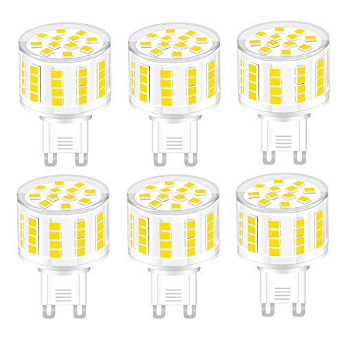 Jiotouhu G9 LED-Glühbirne, nicht dimmbar, G9, 5 W, entspricht 50 W, Halogenlicht, 500 lm, flimmerfreie LED-Lampe, 360-Grad-Winkel, Wechselstrom, 220–240 V, 6 Stück (Warmweiß) von Jiotouhu