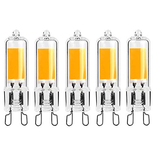 Jiotouhu 5 Stück 2 W G9 Sockel COB LED Leuchtmittel 220 V 200 Lumen 10 W-20 W Halogenlampe entspricht Kronleuchter Schreibtischlampe Wandleuchte Warmweiß 3000 K von Jiotouhu