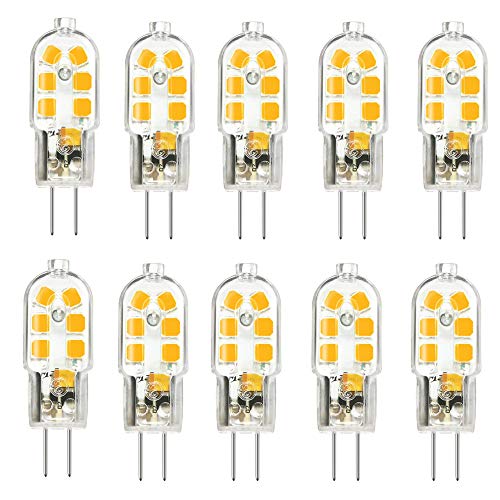 Jiotouhu G4 LED Lampen, Birnen 2W 200lm 12V AC/DC Warmweiß 3000K,Leuchtmittel Stiftsockellampe Glühbirne Ersatz 20W Halogenlampen, Kein Flackern Nicht Dimmbar -10 Pack Jiotouhu G4 LED Lampen, Birnen 2W 200lm 12V AC/DC Warmweiß 3000K,Leuchtmittel Stiftsockellampe Glühbirne Ersatz 20W Halogenlampen, Kein Flackern Nicht Dimmbar -10 Pack von Jiotouhu