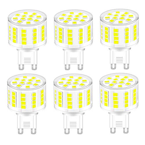 Jiotouhu G9 LED-Glühbirne, nicht dimmbar, G9, 5 W, entspricht 50 W, Halogenlicht, 500 lm, flimmerfreie LED-Lampe, 360-Grad-Winkel, Wechselstrom, 220–240 V, 6 Stück (Kaltweiß) von Jiotouhu