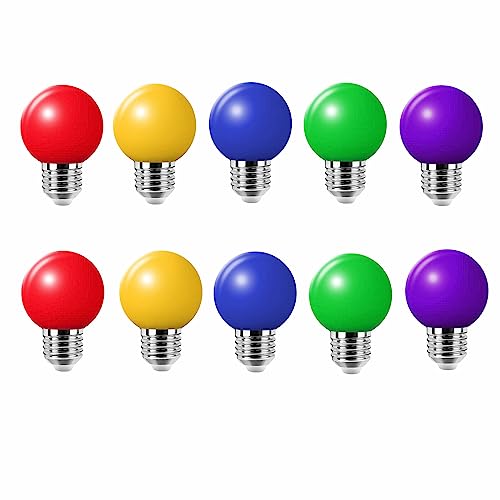 LED-Leuchtmittel, E27, 2 W, energiesparend, bunt, Farbe, Weihnachtsbirne, Lichterkette rot, gelb, blau, grün, violett (entspricht 20 W) von Jiotouhu