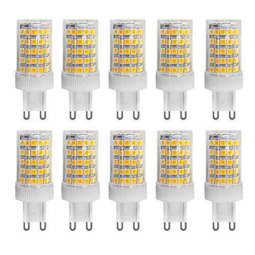 Jiotouhu LED-Leuchtmittel G9, 10W, G9, entspricht 100W Halogenlampen, Warmweiß 3000 K, kein Flackern, 360 Grad Winkel, AC 220 – 240 V, 10 Stück von Jiotouhu