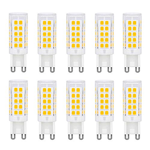 Jiotouhu LED-Leuchtmittel G9, 5 W, G9, entspricht 50 W Halogenlampen, G9, warmweiß, 3000 K, kein Flackern, 360 Grad Winkel, AC 220 – 240 V, 10 Stück von Jiotouhu