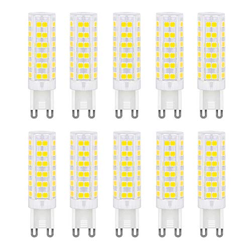 Jiotouhu LED-Leuchtmittel G9, 7 W G9 LED Lampen (entspricht 65 W Halogenlampen), Kaltweiß, 6000 K, kein Flimmern, 360 Grad Winkel, AC 220 – 240 V, 10 Stück von Jiotouhu