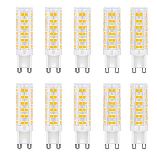 Jiotouhu LED-Leuchtmittel, G9, 7 W, G9, entspricht 65 W Halogenlampen, G9, warmweiß, 3000 K, kein Flackern, 360 Grad Winkel, AC 220 – 240 V, 10 Stück von Jiotouhu