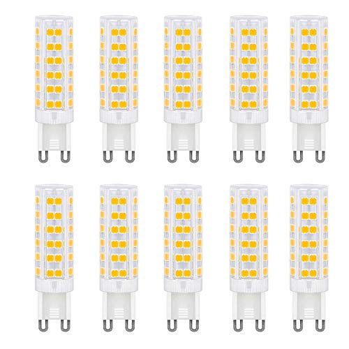 Jiotouhu LED-Leuchtmittel G9, 7W G9 LED Lampen (entspricht 65 W Halogenlampen), Warmweiß 3000 K, kein Flimmern, 360 Grad Winkel, AC 220 – 240 V, 10 Stück von Jiotouhu