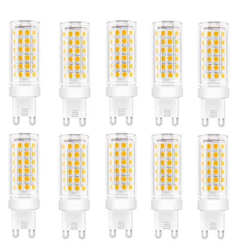 LED-Leuchtmittel G9, 9 W, G9 LED (entspricht 85 W Halogenlampen), G9 LED-Leuchtmittel warmweiß 3000 K, ohne Flackern, 360 Grad Winkel, AC 110 – 240 V, 10 Stück von Jiotouhu