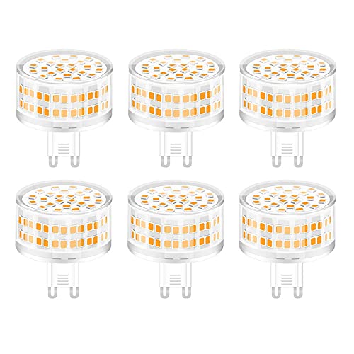 LED-Leuchtmittel G9, 9 W, ohne Flackern, 88 LEDs, 800 lm, nicht dimmbar, entspricht 80 W, Warmweiß, 2700 K, 6 Stück von Jiotouhu