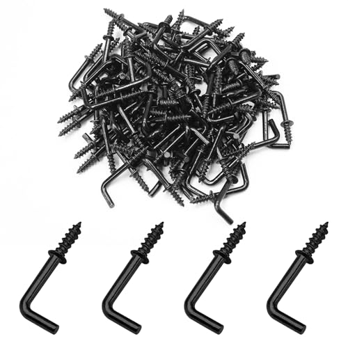 Jiozermi 100 Stück 1/2 Zoll winzige L-Haken zum Aufhängen, schwarze L-förmige Nägel, rechtwinklige Schraube, 7 Formen, 90 Grad L-gebogener Haken, selbstschneidende Schraubhaken zum Aufhängen Jiozermi 100 Stück 1/2 Zoll winzige L-Haken zum Aufhängen, schwarze L-förmige Nägel, rechtwinklige Schraube, 7 Formen, 90 Grad L-gebogener Haken, selbstschneidende Schraubhaken zum Aufhängen von Jiozermi