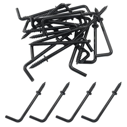 Jiozermi 20 Stück 5,1 cm L-Haken zum Aufhängen, schwarze L-förmige Nägel, rechtwinklige Schraube, 7 Formen, 90 Grad L-gebogener Haken, selbstschneidende Schraubhaken zum Aufhängen Jiozermi 20 Stück 5,1 cm L-Haken zum Aufhängen, schwarze L-förmige Nägel, rechtwinklige Schraube, 7 Formen, 90 Grad L-gebogener Haken, selbstschneidende Schraubhaken zum Aufhängen von Jiozermi