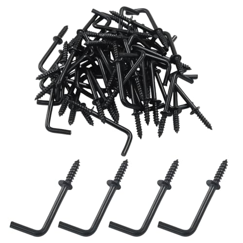 Jiozermi 50 Stück 2,5 cm L-Haken zum Aufhängen, schwarze L-förmige Nägel, rechtwinklige Schraube, 7 Formen, 90 Grad L-gebogener Haken, selbstschneidende Schraubhaken zum Aufhängen Jiozermi 50 Stück 2,5 cm L-Haken zum Aufhängen, schwarze L-förmige Nägel, rechtwinklige Schraube, 7 Formen, 90 Grad L-gebogener Haken, selbstschneidende Schraubhaken zum Aufhängen von Jiozermi
