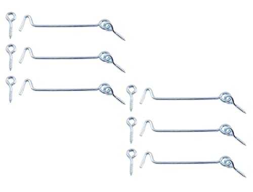 Jiozermi Kabinenhaken und Ösenriegel mit Befestigungsschrauben, für Holztore, Türen, Drehfenster, 6 Stück Jiozermi Kabinenhaken und Ösenriegel mit Befestigungsschrauben, für Holztore, Türen, Drehfenster, 6 Stück von Jiozermi