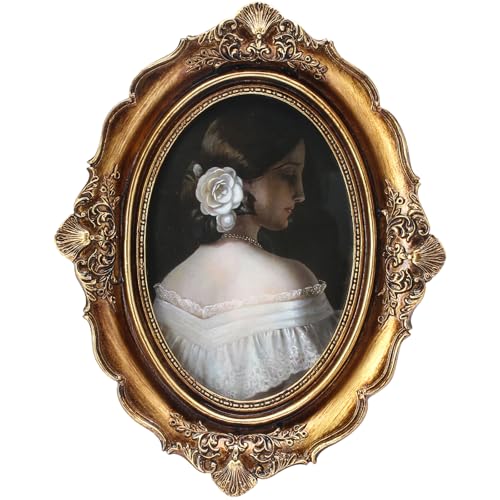 Jiozermi Ovaler Vintage-Bilderrahmen, 12,7 x 17,8 cm, kunstvolle antike Bilderrahmen, Fotorahmen mit hochauflösender Glasfront, ovale Wandkunst, Bronze-Gold, für Wand- und Tischdekoration Jiozermi Ovaler Vintage-Bilderrahmen, 12,7 x 17,8 cm, kunstvolle antike Bilderrahmen, Fotorahmen mit hochauflösender Glasfront, ovale Wandkunst, Bronze-Gold, für Wand- und Tischdekoration von Jiozermi