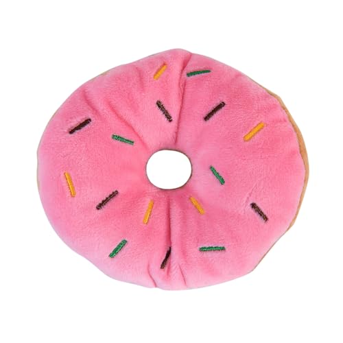 Jipersuo Buntes Haustierspielzeug in Donutform mit Quietschgeräuschen, für Welpen, Hunde Katzen, Kauspielzeug mit Sound, zufällige Farbe, Robustes praktisches durchdachtes Design, (Red, 11cm) von Jipersuo