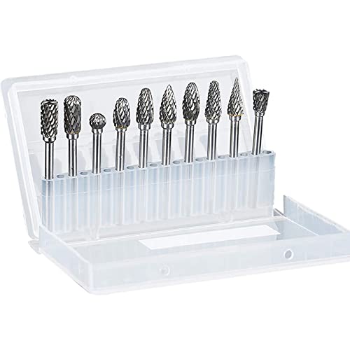 10-teiliges Hartmetall Drehfeile Schleifkopf Set Holzbearbeitung Holzschnitzerei Fräser Werkzeug von Jiqoe