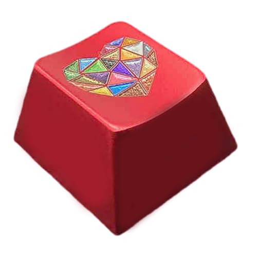 Bunte Herz-Motiv-Tastenkappe aus Aluminiumlegierung mit Originalhöhe für mechanische Tastaturen von Jiqoe