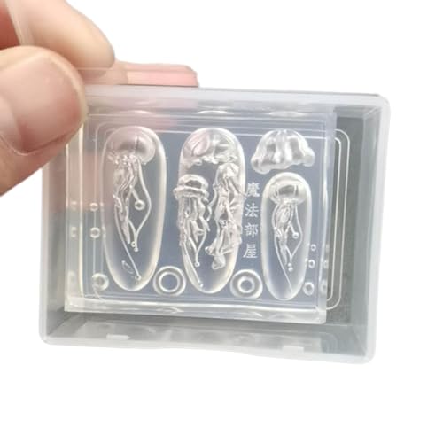 Convenient Jellyfish Nail Art Dropper Molds Silicone Resin Molds Silicone Manicures Moulds Nail Decoration Molds for DIY von Jiqoe