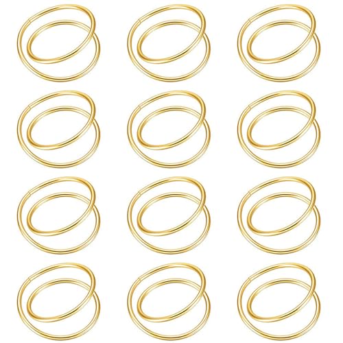 Elegante Serviettenringe, Serviettenschnallen, Doppelkreise, Serviettenringe, Halter, Hochzeitsdekoration, einfache Serviettenschnallen, 12 Stück Elegante Serviettenringe, Serviettenschnallen, Doppelkreise, Serviettenringe, Halter, Hochzeitsdekoration, einfache Serviettenschnallen, 12 Stück von Jiqoe