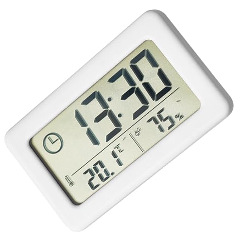 Jiqoe Elektronische Uhr mit großem LCD-Display und genauer Temperatur-Feuchtigkeitsmessung von Jiqoe