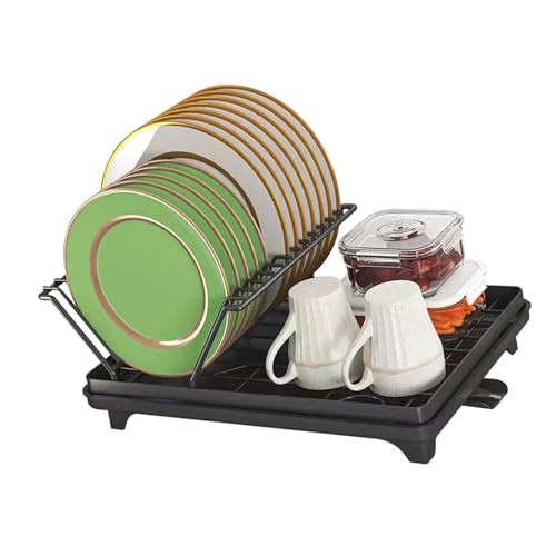 Platzsparendes Abtropfgestell zum Trocknen von Tellern, multifunktionales Abtropfgestell mit Besteckhalter, Küchenorganisationszubehör Platzsparendes Abtropfgestell zum Trocknen von Tellern, multifunktionales Abtropfgestell mit Besteckhalter, Küchenorganisationszubehör von Jiqoe