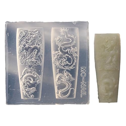 Silicone Mold Dragon Year Nails Molds Nail Art Decorations Mould Nail Stencils Carving Templates Nail Salons Supply von Jiqoe